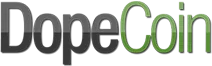 The original 2014 DopeCoin (DOPE) logo, one of crypto's first cannabis meme coins